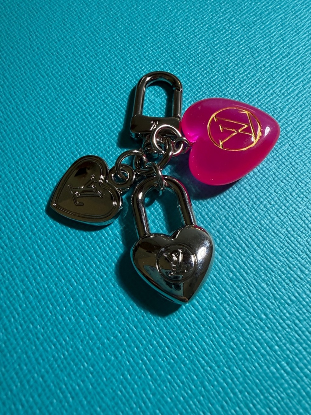 Hot Pink Heart Mini Bag Charm